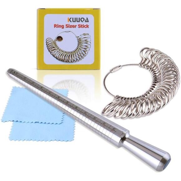 Aluminium Ring Sizer Mandrel and Stainless Iron Ring Sizer Guage Set - Picture 1 of 8
